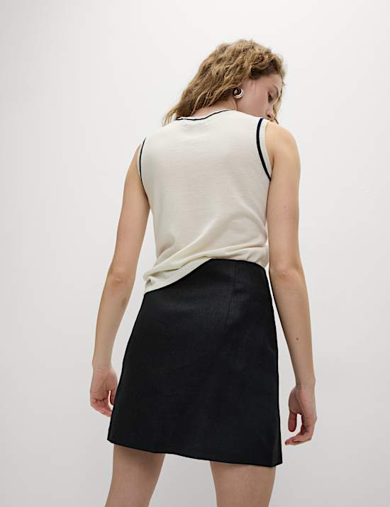 Minirock aus Leinenmischgewebe