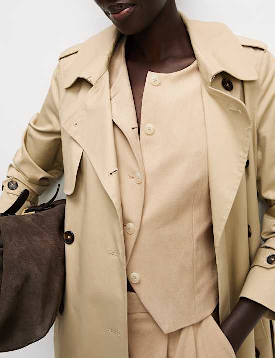 Collarless Suedette Waistcoat