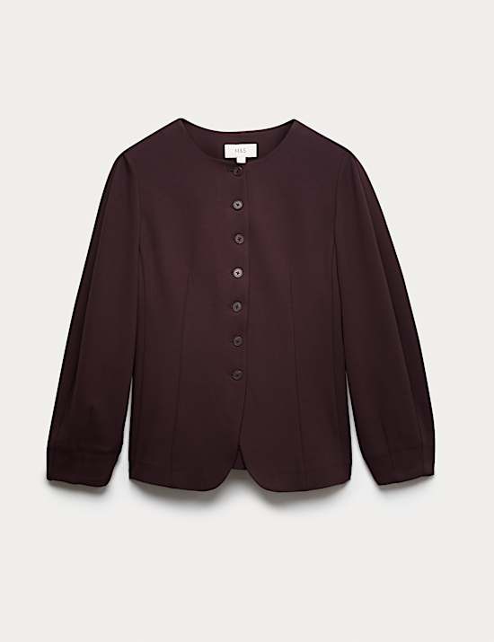 Ponte Collarless Tailored Jacket