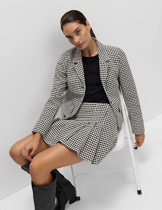 Cotton Rich Tweed Collarless Jacket