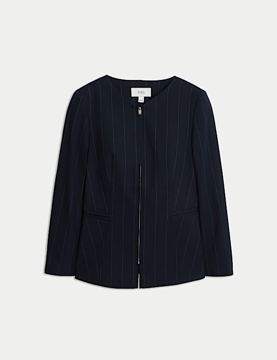 Striped Zip Through Jacket