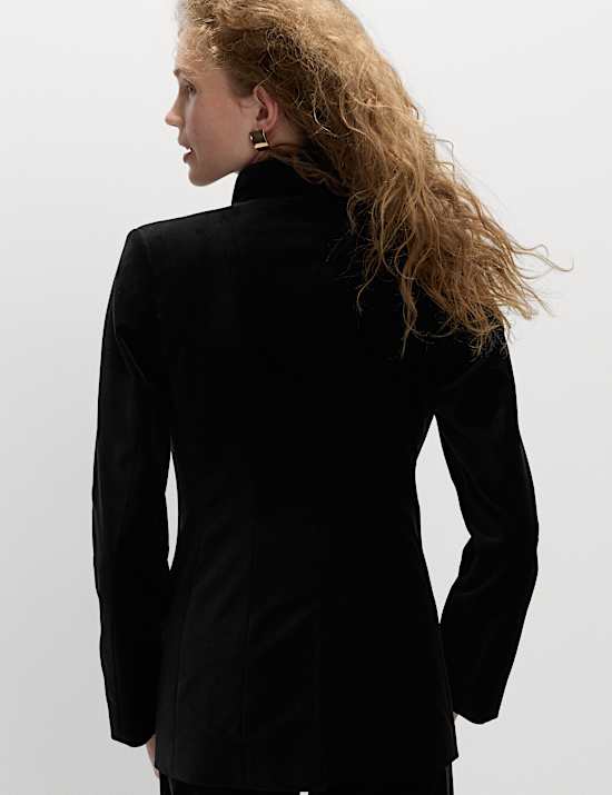 Blazer coupe ajustée en velours de coton