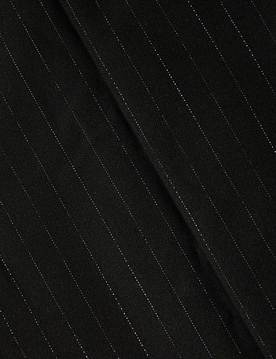 Pantalon coupe large à pinces et fines rayures