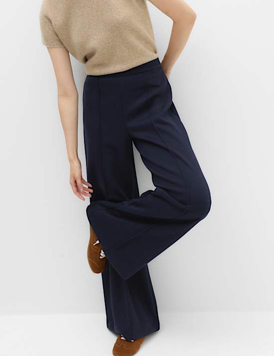 Pantalon coupe large en jersey de premi&egrave;re qualit&eacute; &agrave; d&eacute;tail couture