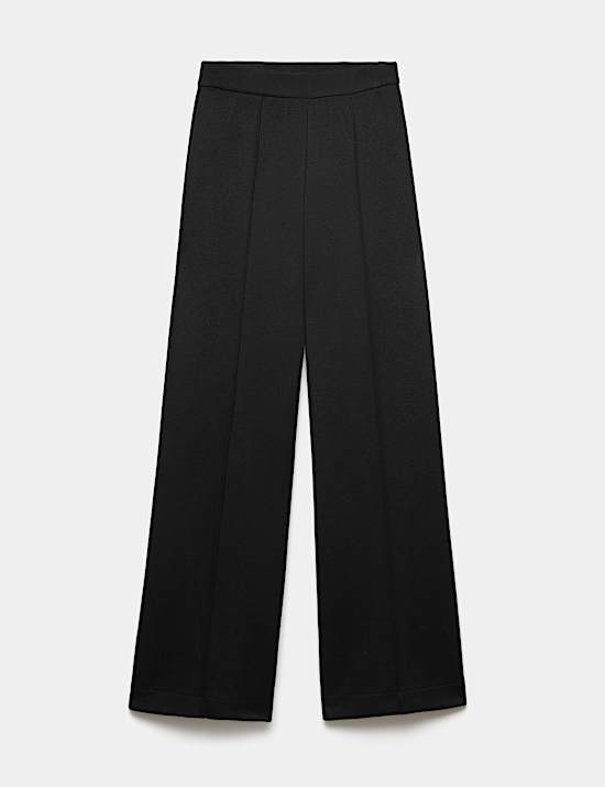 Premium Jersey Seam Detail Wide Leg Trousers