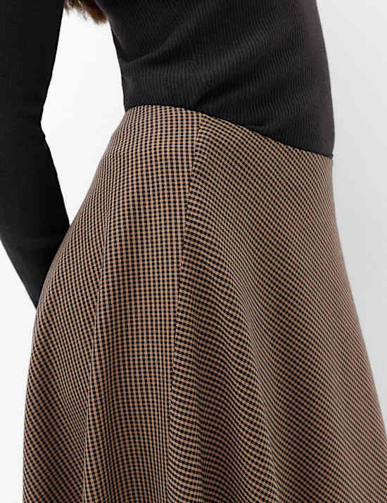 Checked Midi Circle Skirt