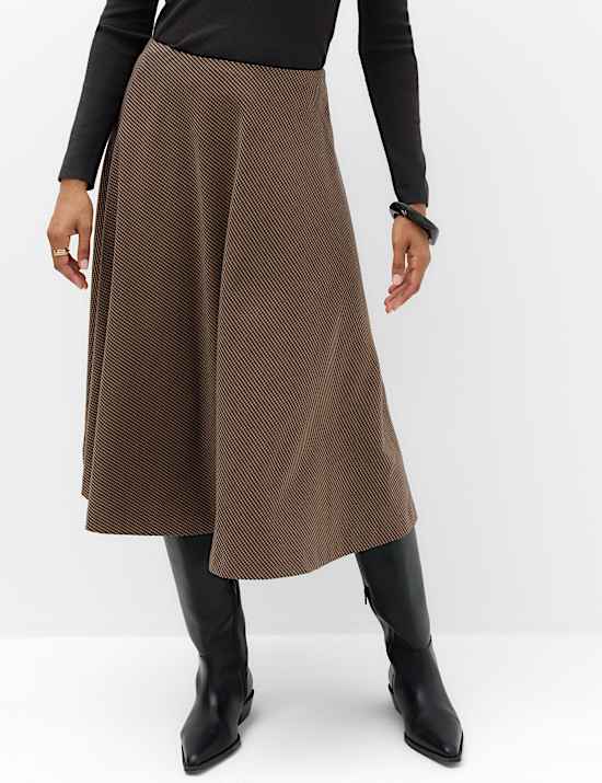 Checked Midi Circle Skirt