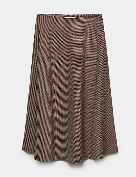 Checked Midi Circle Skirt