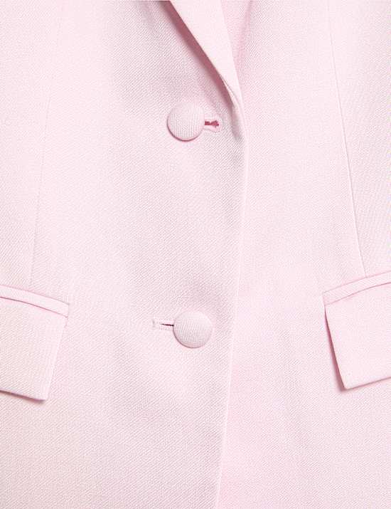 Single-breasted blazer met korte mouwen van linnenmix