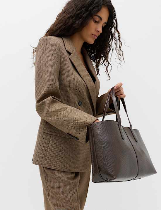 Checked Double Breasted Blazer