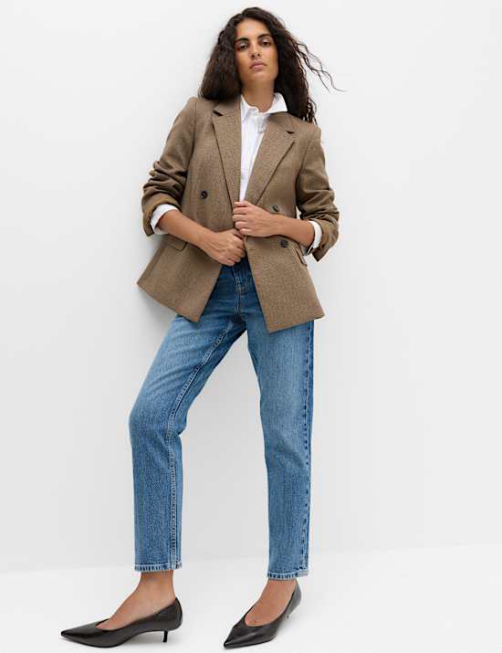 Checked Double Breasted Blazer