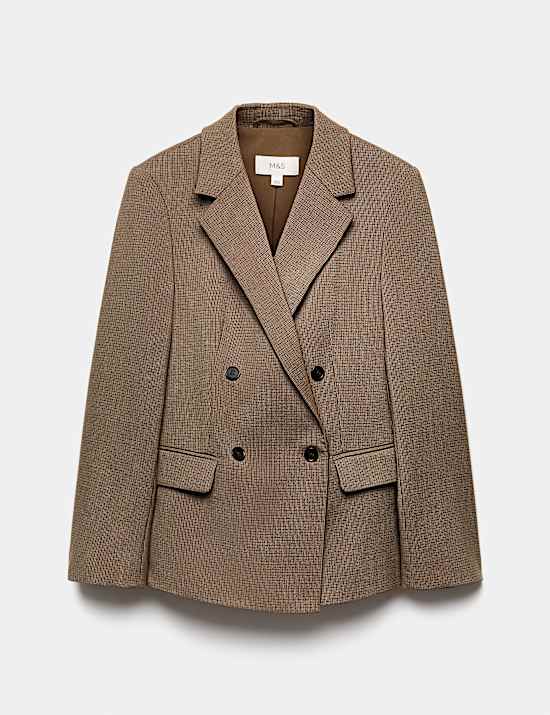 Checked Double Breasted Blazer