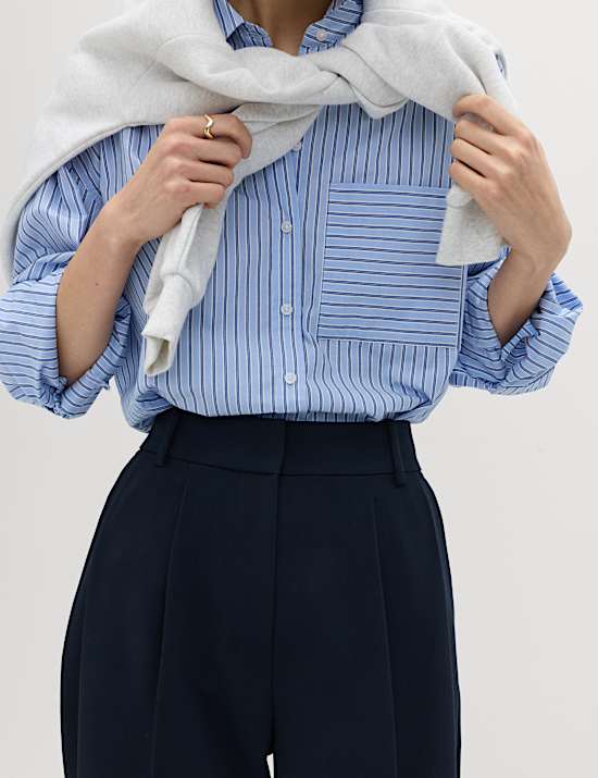 Pleat Front Carrot Leg Trousers