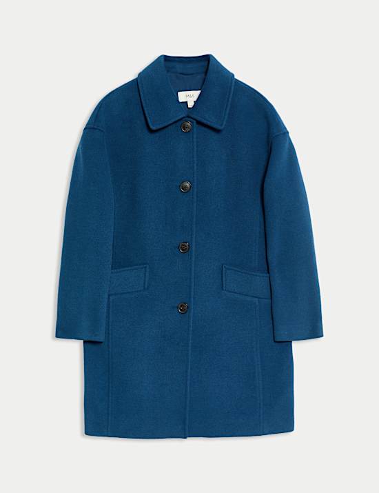 Twill Single Breasted Collared Coat