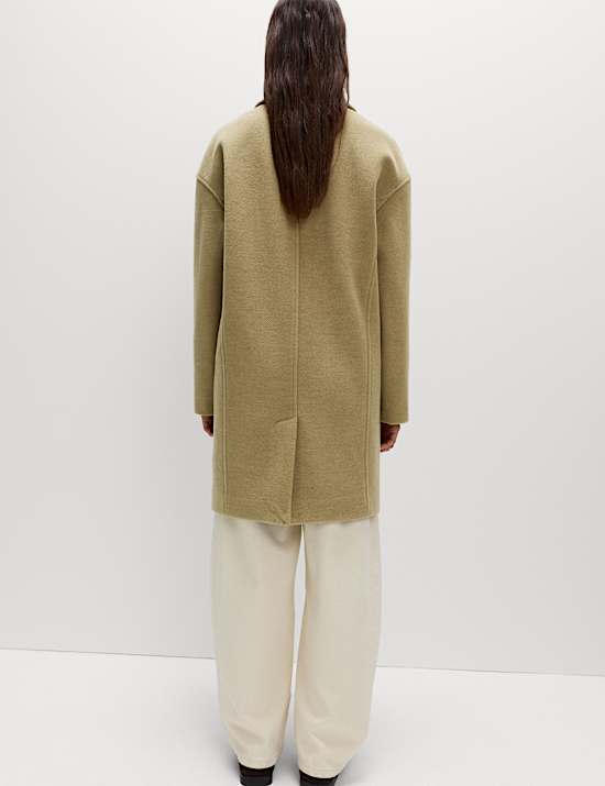 Twill Single Breasted Collared Coat