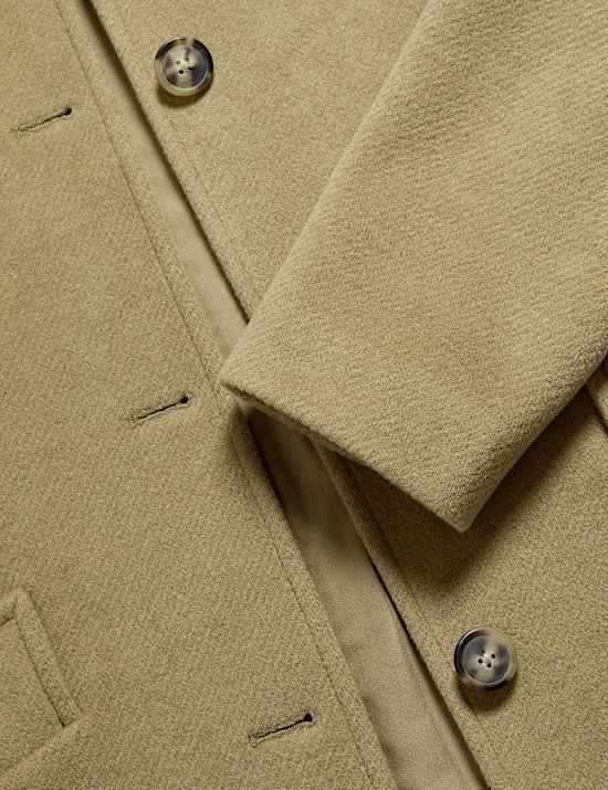 Twill Single Breasted Collared Coat