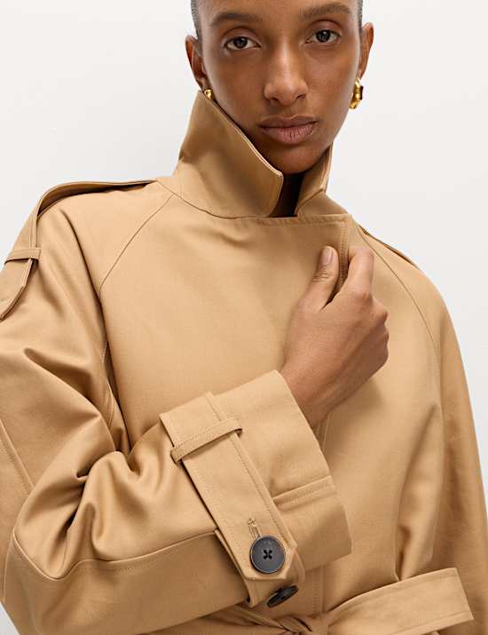 Cotton Rich Belted Longline Trench Coat