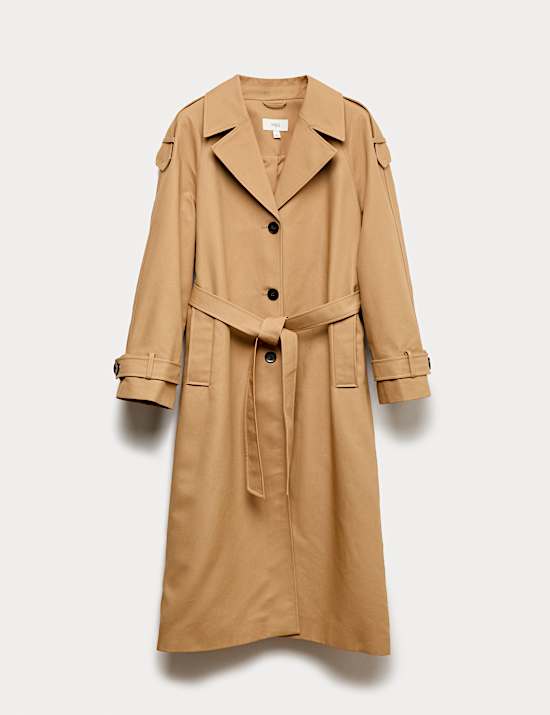 Cotton Rich Belted Longline Trench Coat