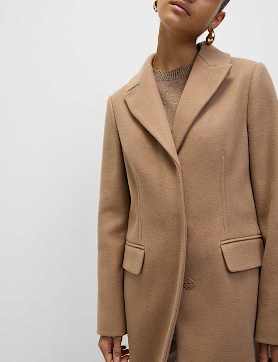 Darted Revere Collar Longline Coat