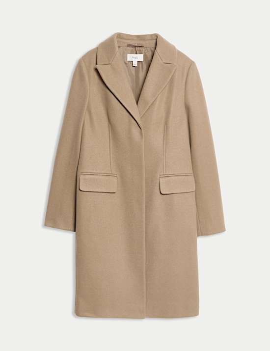 Darted Revere Collar Longline Coat