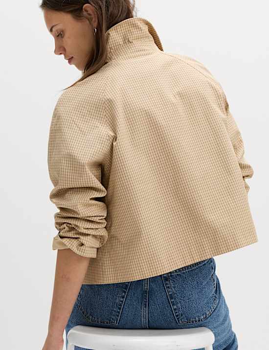 Gingham Button Through Short Jacket