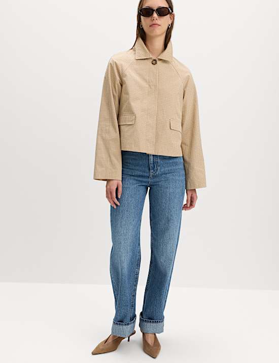 Gingham Button Through Short Jacket