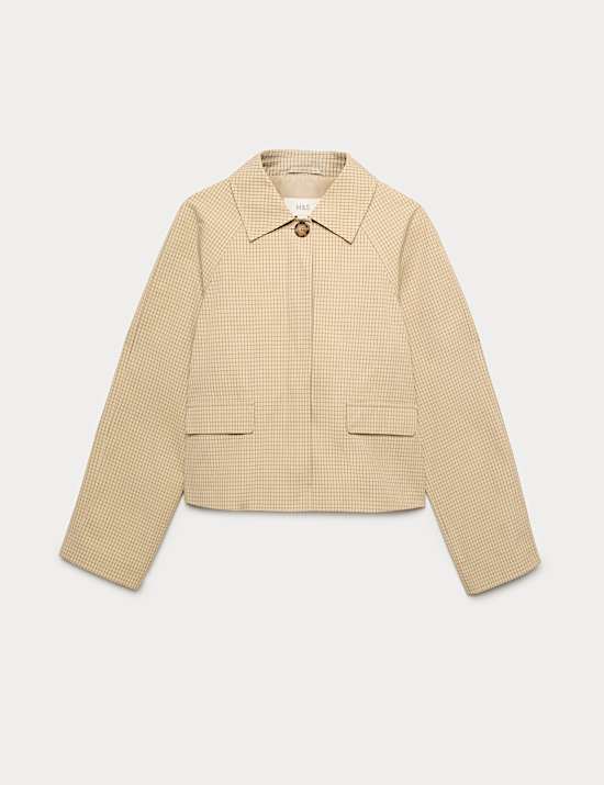 Gingham Button Through Short Jacket