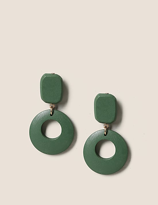 Wood Drop Earrings