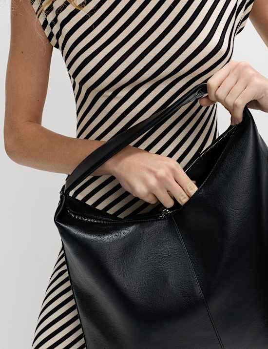 Striped Round Neck Midaxi Skater Dress