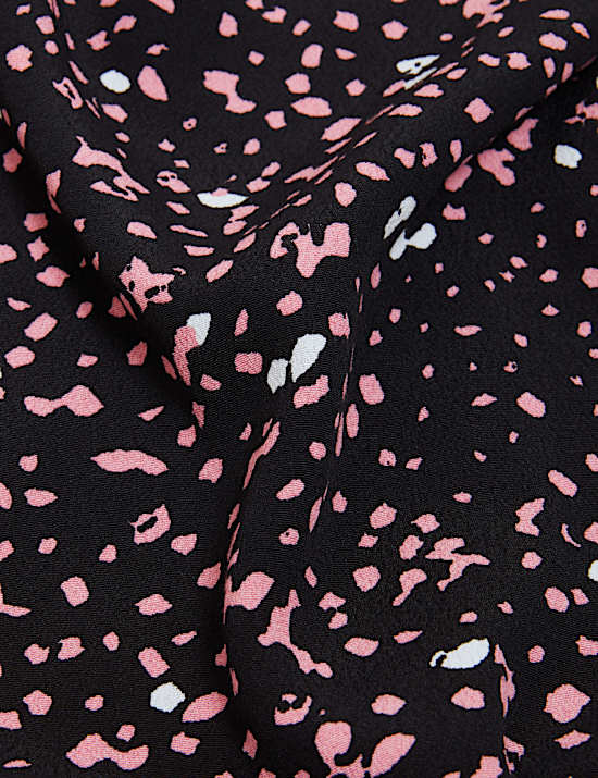 Polka Dot Tie Neck Mini Skater Dress