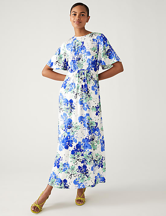Floral Jacquard Midaxi Tea Dress