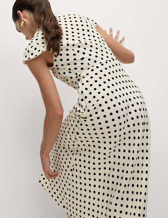 Floral Tie Neck Midaxi Tea Dress