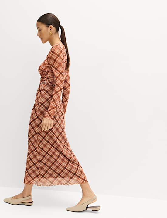 Checked Midaxi Pencil Skirt