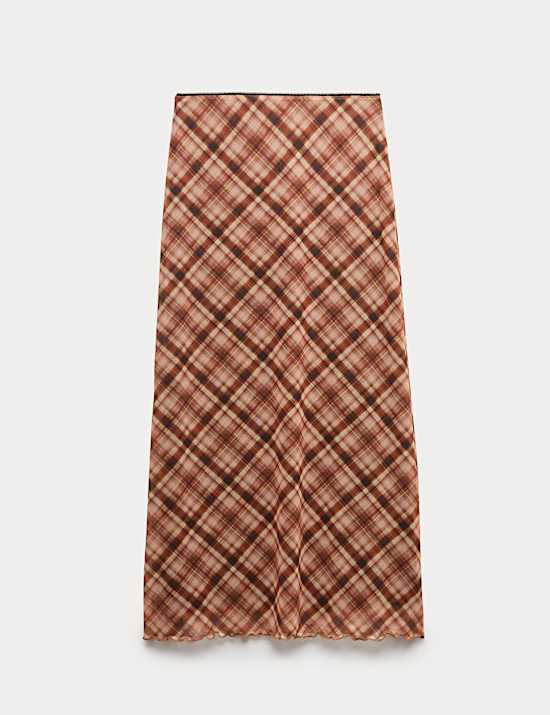 Checked Midaxi Pencil Skirt