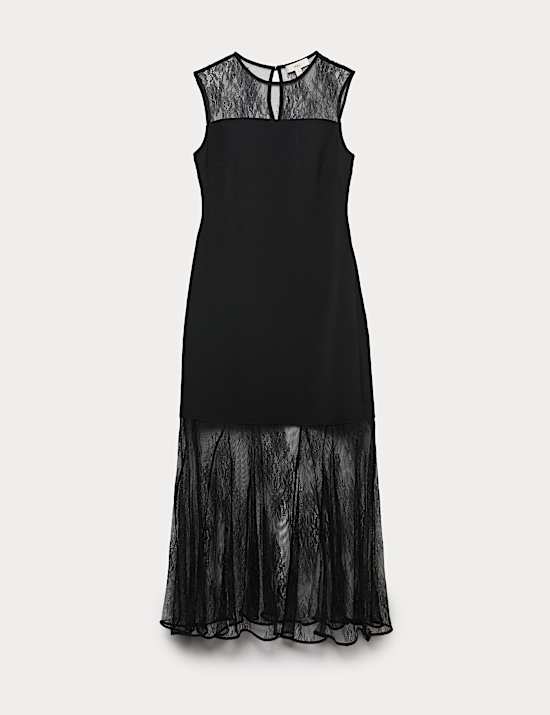 Sheer Lace Midaxi Dress