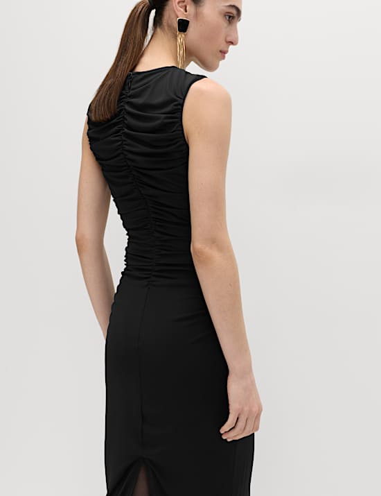 Jersey Ruched Midaxi Bodycon Dress