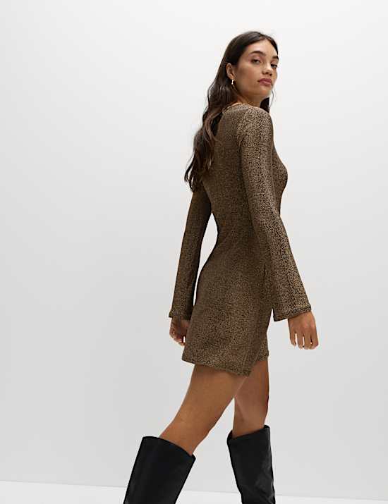 Metallic Mini Shift Dress