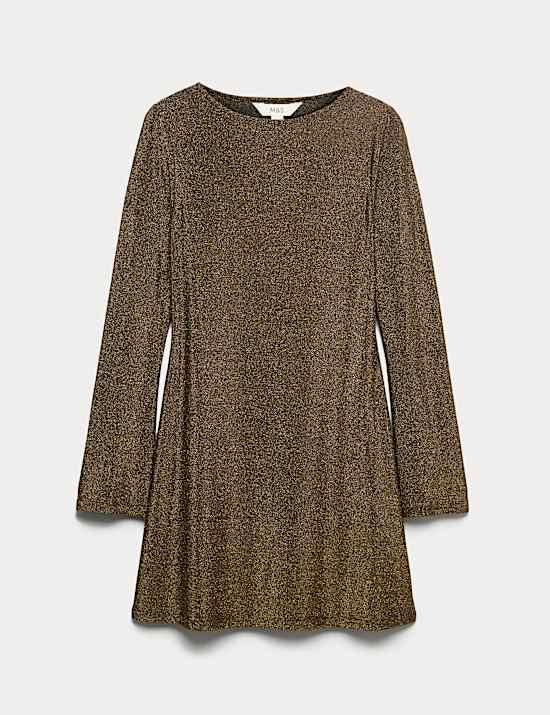 Metallic Mini Shift Dress