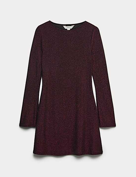 Metallic Mini Shift Dress