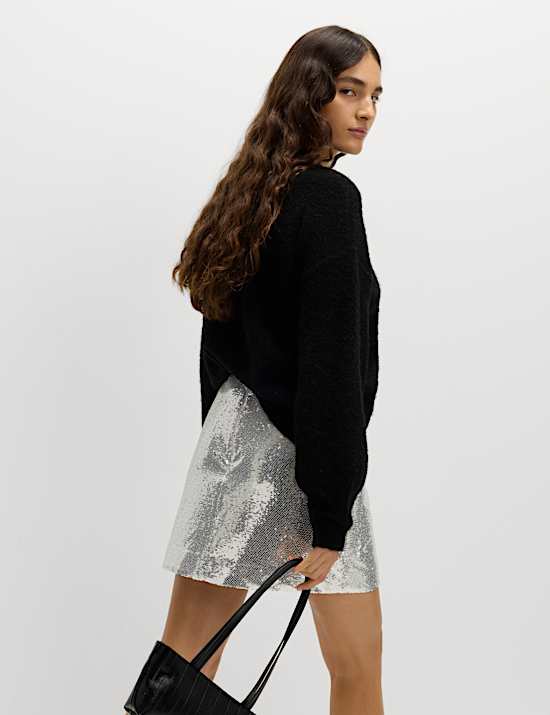 Sequin Mini A-Line Skirt