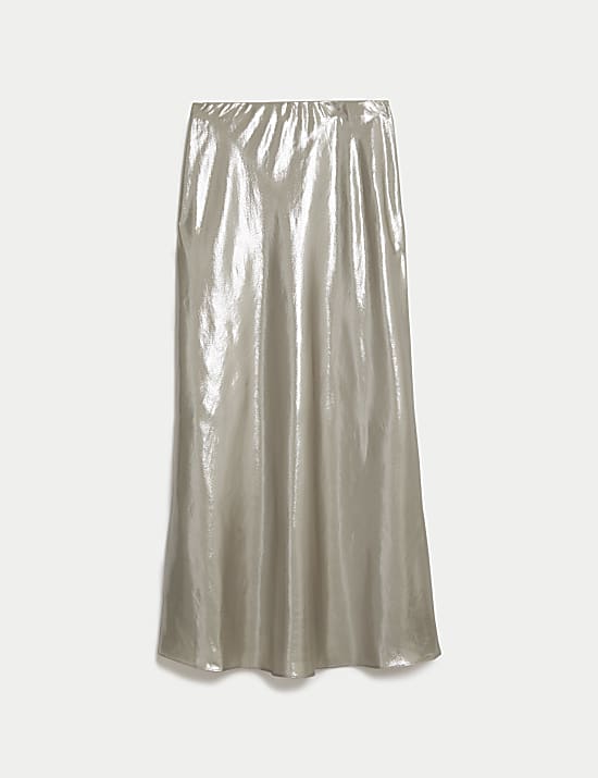 Jupe coupe longue effet métallisé