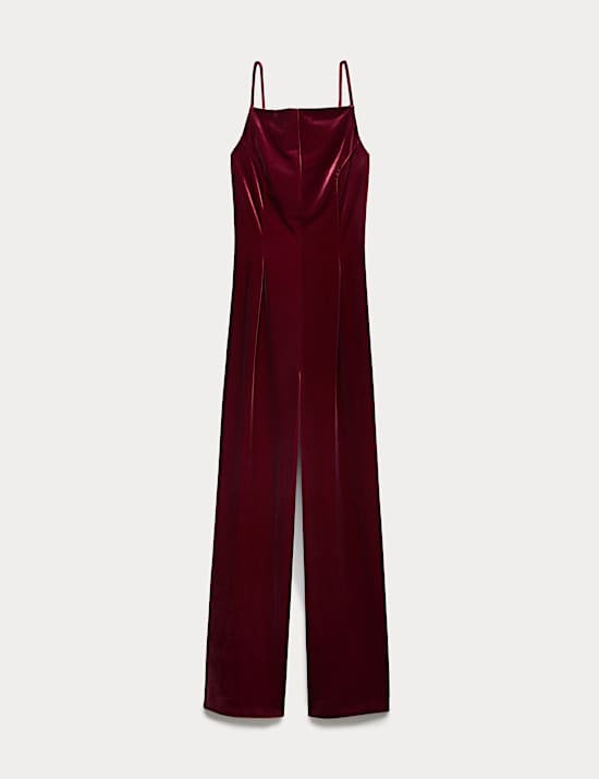 Velvet Square Neck Jumpsuit
