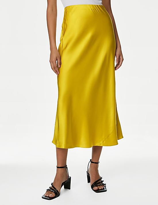 Σατέν μίντι-μάξι φούστα
