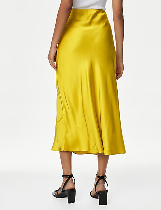 Σατέν μίντι-μάξι φούστα