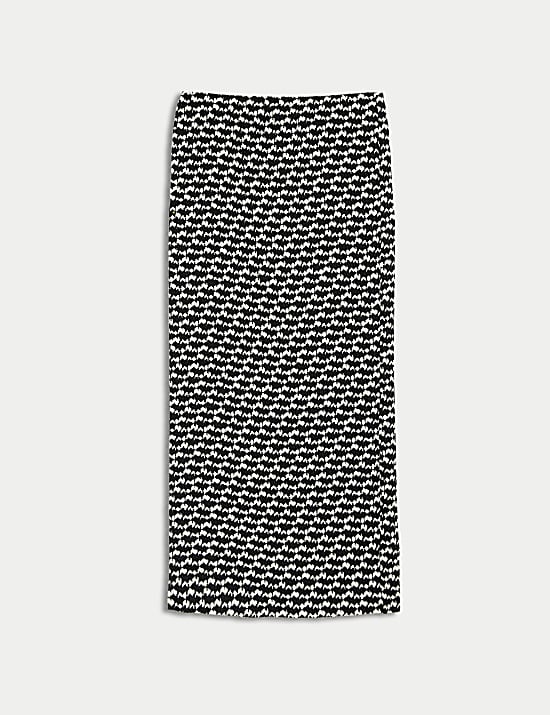 Rok Slip Midaxi Pliss&eacute; Motif Geometris