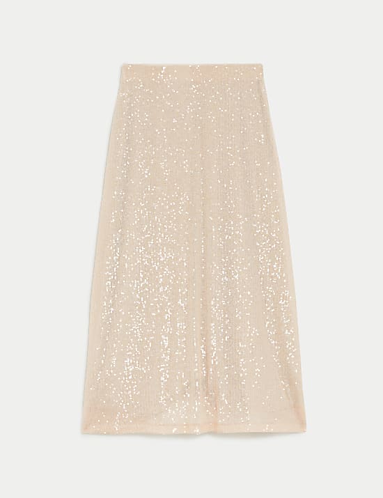 Sequin Midaxi Slip Skirt