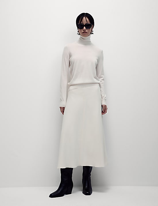 Κρεπ μίντι-μάξι φούστα σε Α γραμμή