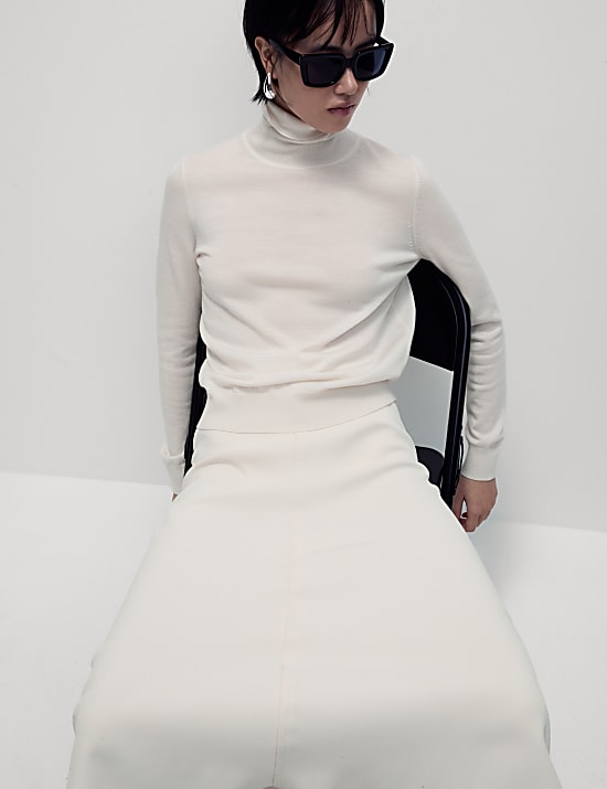 Κρεπ μίντι-μάξι φούστα σε Α γραμμή