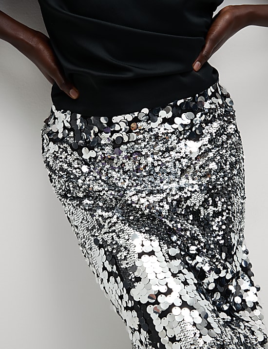 Sequin Midaxi Pencil Skirt