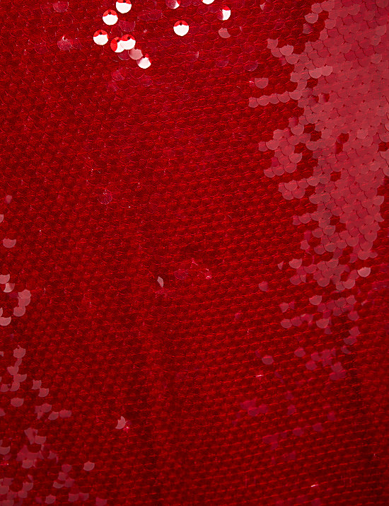 Falda maxi a media pierna de tubo con lentejuelas